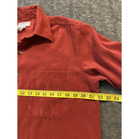 Covington Shirt Mens Medium Red Brushed Polyester Long Sleeve Button Up Casual - Picture 5 of 7